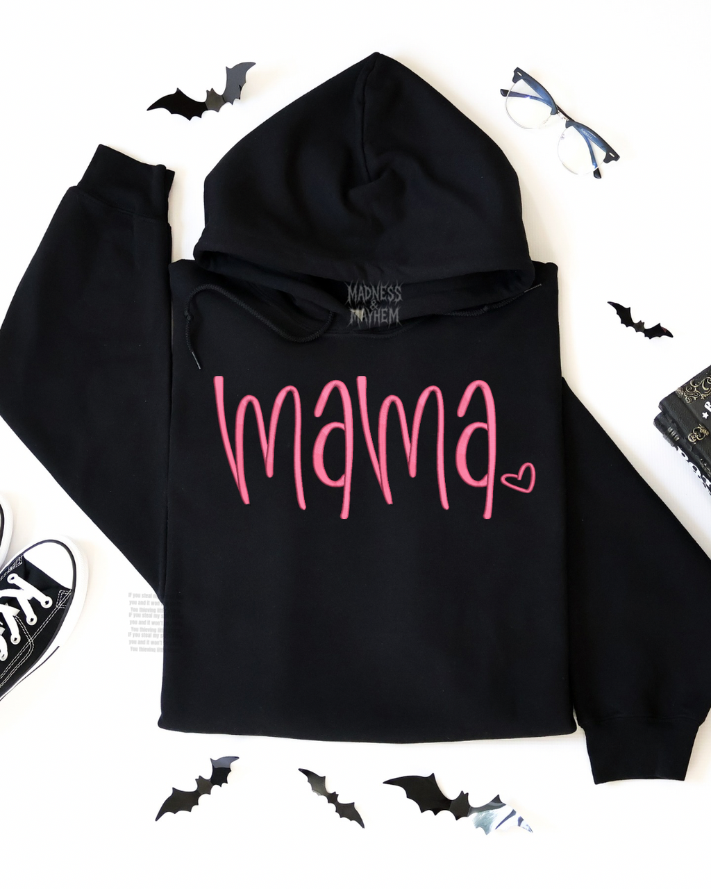 Mama heart Embroidered Hoodie