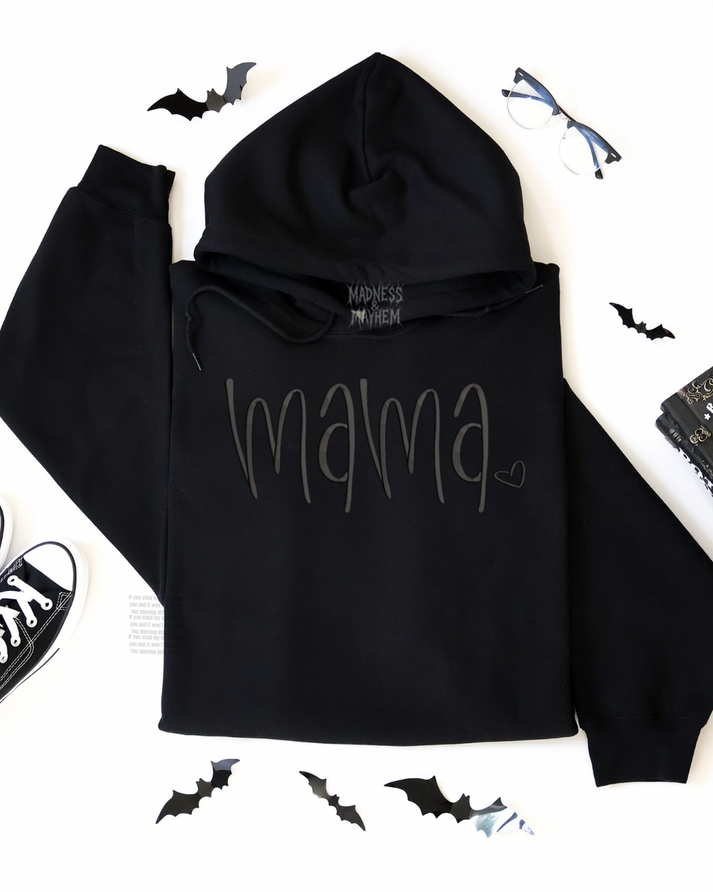 Mama heart Embroidered Hoodie