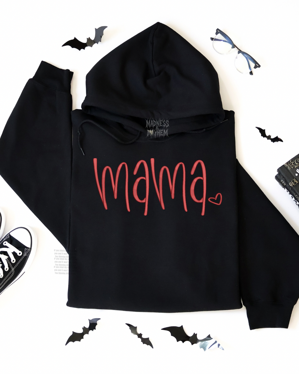 Mama heart Embroidered Hoodie