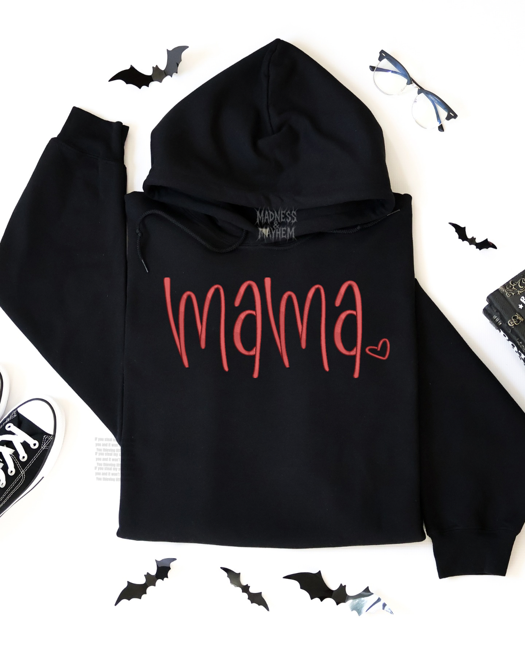 Mama heart Embroidered Hoodie