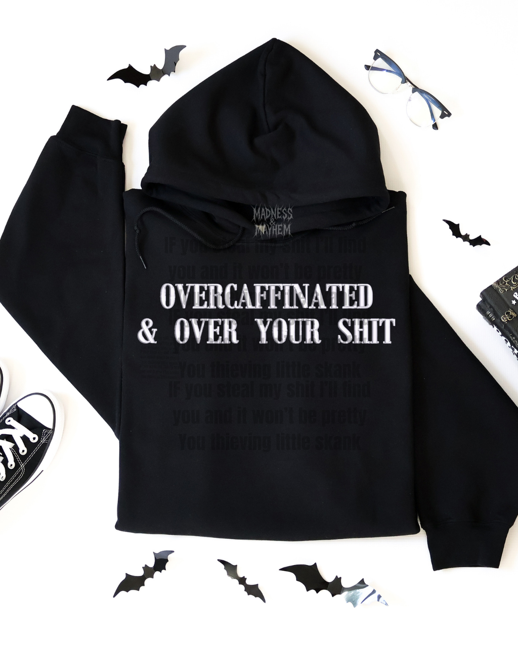 Over your shit Embroidered Hoodie