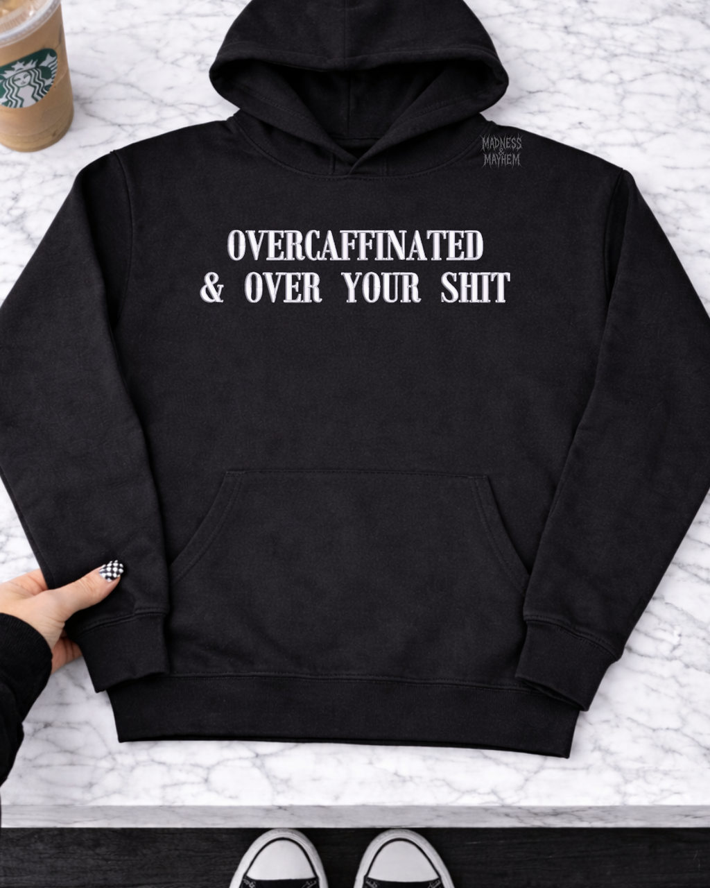 Over your shit Embroidered Hoodie