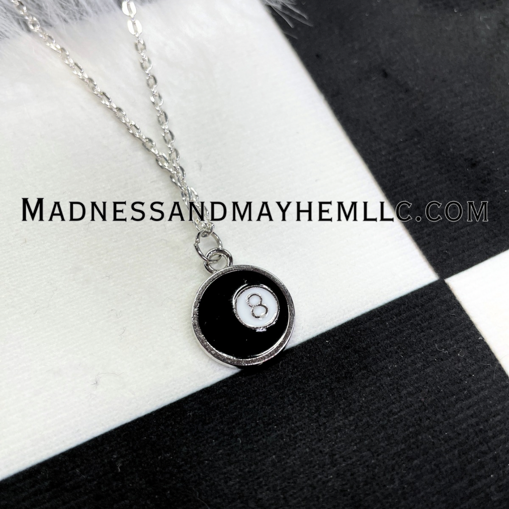 Silver 8 ball Necklace