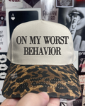 Worst behavior Leopard embroidered hat