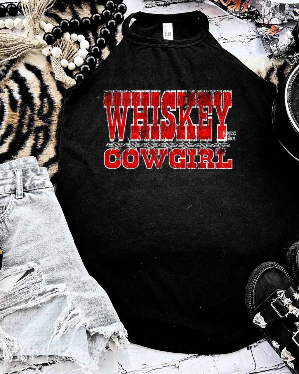 Whiskey cowgirl rockstar tank