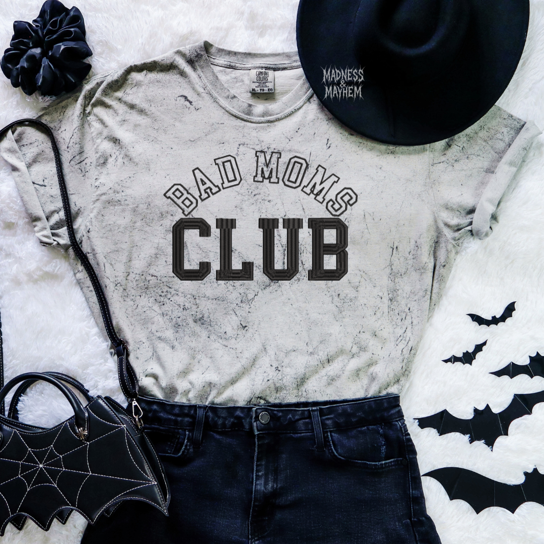 Bad moms club embroidered color blast tshirt