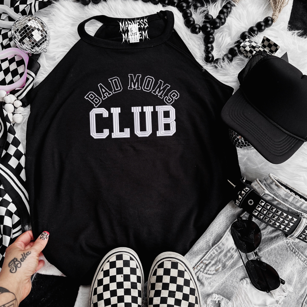 Bad moms club embroidered rockstar tank