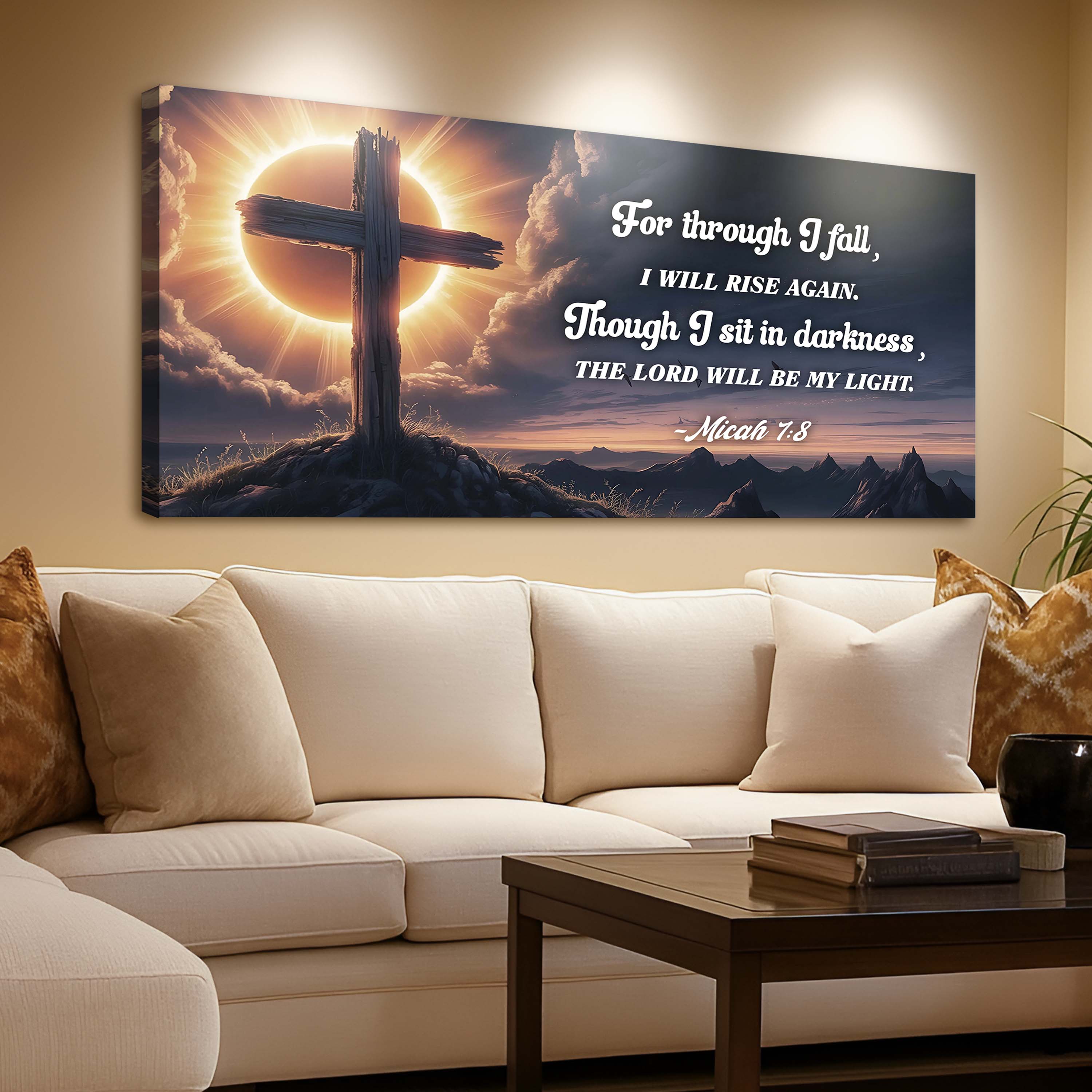 Micah 7:8 - The Lord Will Be My Light Faith Sign